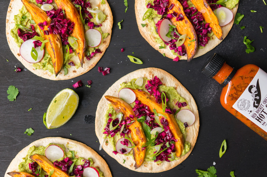 tostadas met zoete aardappel