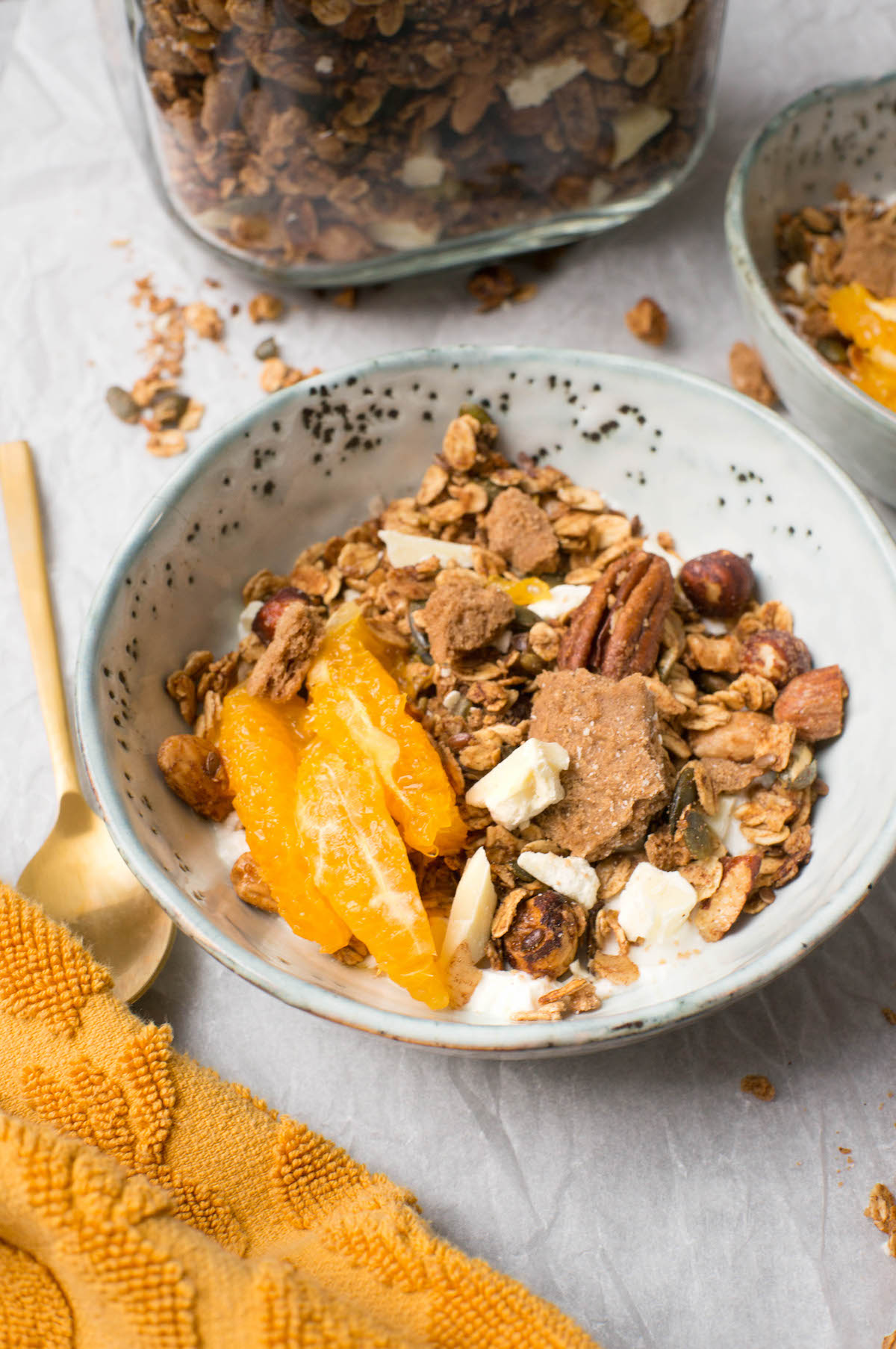 Granola met speculaas en witte chocolade voor Sinterklaas