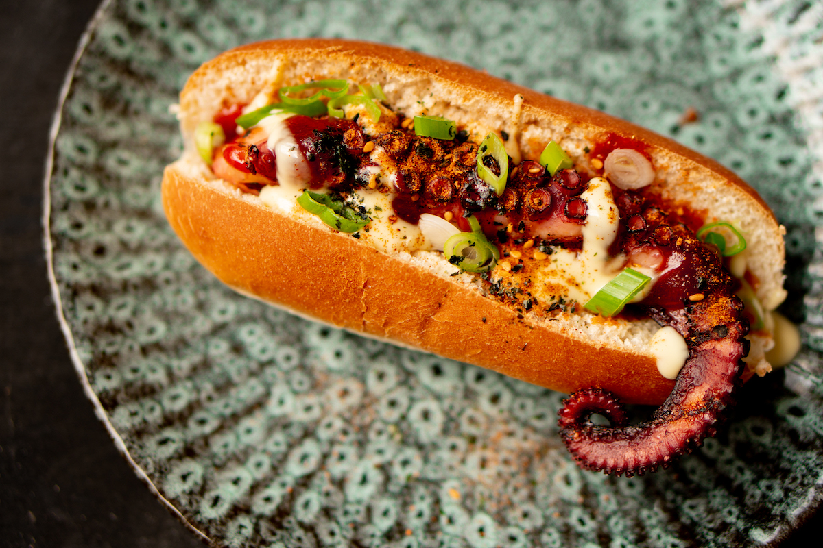 Octodog: hotdog met octopus