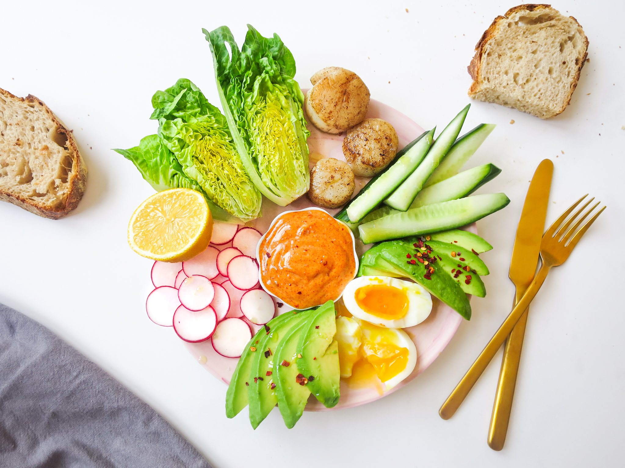 Salade met coquilles