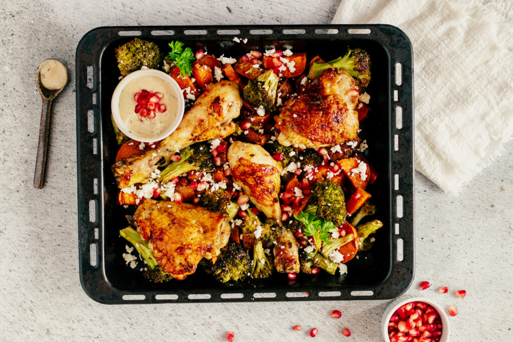 Makkelijke Traybake Met Zoete Aardappel Broccoli En Kip Culy