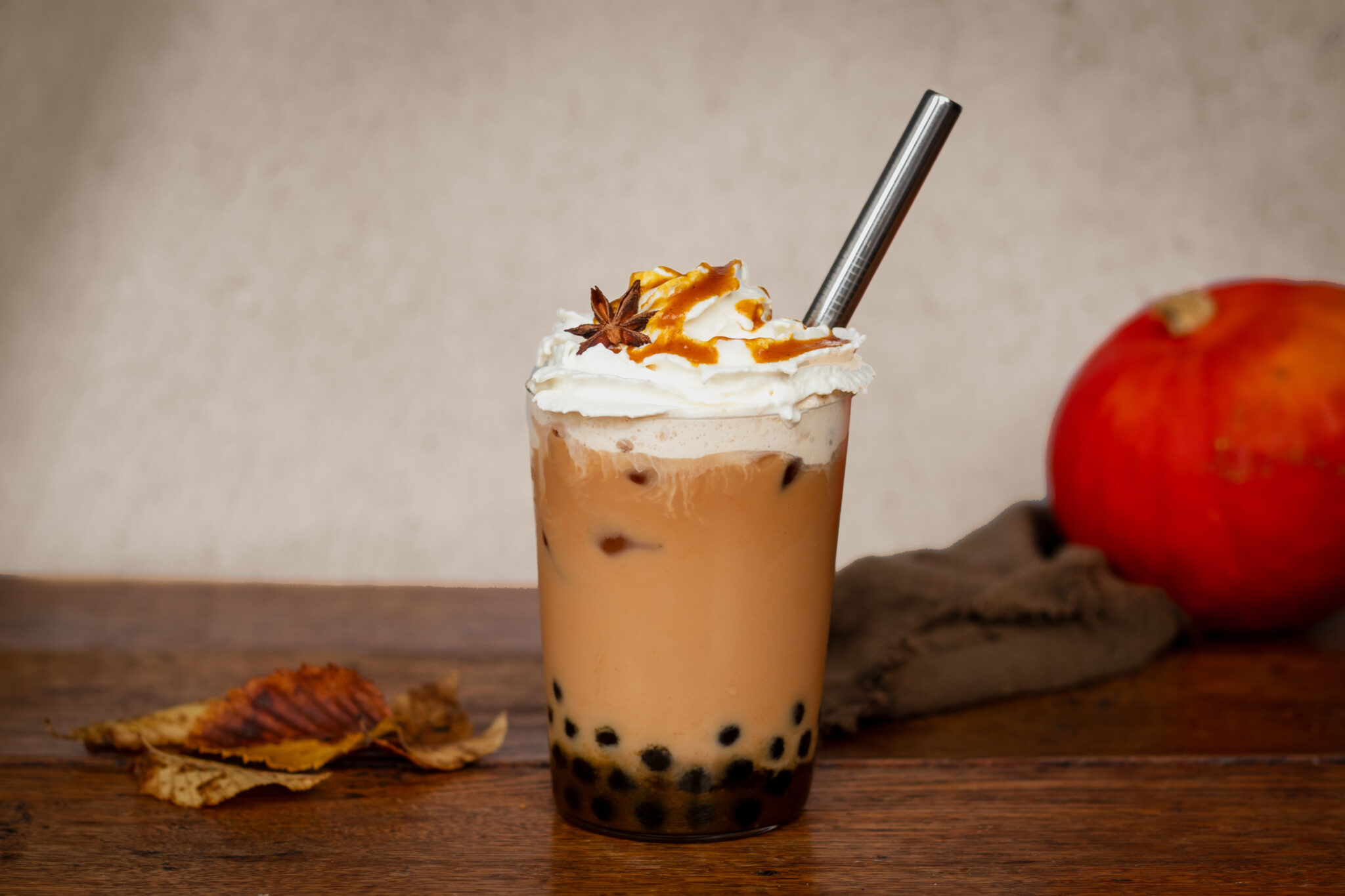 Pumpkin spice bubbel tea